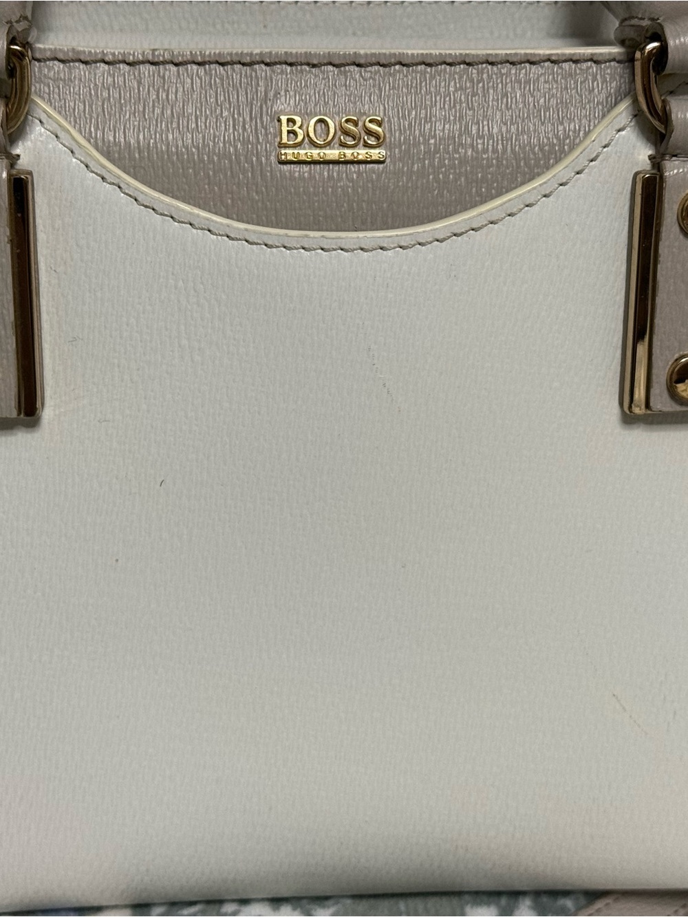 BOSS Hugo Boss Grained Leather Colorblock "Winged" Satchel Crossbody - Picture 3 of 8